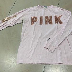 Long sleeve VS Pink sequin T-shirt